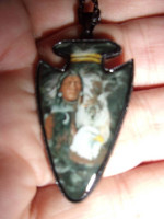 New Arrowhead Pendant Necklace w/ Indian / Wolf / Eagle