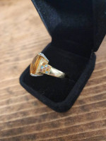 14k Gold Citrine Diamond Ring