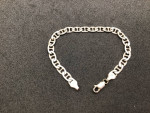 Vtg Women's Sterling Silver Mariner Anchor Link Bracelet 5mm Italy 7"