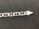 Vtg Women's Sterling Silver Mariner Anchor Link Bracelet 5mm Italy 7"
