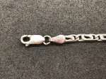 Vtg Women's Sterling Silver Mariner Anchor Link Bracelet 5mm Italy 7"