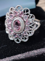 PINK SAPHIRE/DIAMONDS RINGS.&PENDANT.14K&18KWG