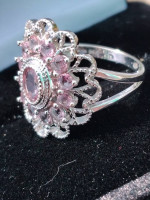 PINK SAPHIRE/DIAMONDS RINGS.&PENDANT.14K&18KWG
