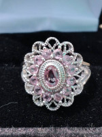 PINK SAPHIRE/DIAMONDS RINGS.&PENDANT.14K&18KWG
