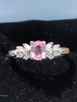PINK SAPHIRE/DIAMONDS RINGS.&PENDANT.14K&18KWG