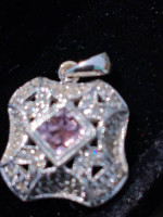 PINK SAPHIRE/DIAMONDS RINGS.&PENDANT.14K&18KWG