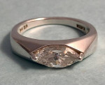 Diamonique™ Sterling Marquise East/West CZ Ring Size 6