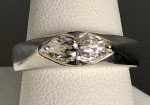 Diamonique™ Sterling Marquise East/West CZ Ring Size 6