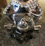 SILVER BUCKLE WITH RHINESTONES
