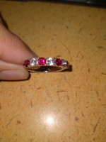 Ruby and Diamond Silver Ring