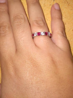 Ruby and Diamond Silver Ring