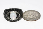 Opal & Onyx Sterling Silver Ring