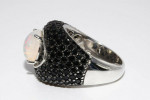 Opal & Onyx Sterling Silver Ring