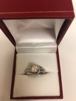 Women's Designer Diamond Engagement Wedding Ring  Twist 14K White Gold