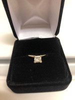 Kay's 1 carat excellent cut princess diamond engagement ring set.