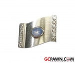 STUNNING!! Men's 14K White Gold Diamond and Star Sapphire Cufflinks