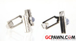 STUNNING!! Men's 14K White Gold Diamond and Star Sapphire Cufflinks