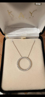1 ctw. Journey Diamond Circle Necklace. 14K white gold