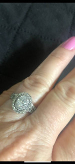 Designer Neil Lane Diamond Engagement ring set. 14K White Gold