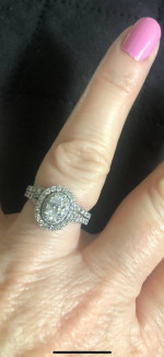 Designer Neil Lane Diamond Engagement ring set. 14K White Gold
