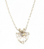 Beautiful! Women's 14kt White Gold Necklace with CZ Heart Pendant