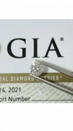 Women's 3/4 carat round GIA certified diamond engagement wedding ring.