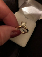 .76 carat princess cut diamond engagement ring. 14K yellow gold