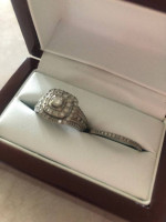 Zales his and her's diamond wedding ring set. 14K and Men's Tungsten.