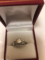 Women's Designer Diamond Engagement Wedding Ring  Twist 14K White Gold