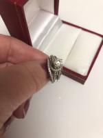 Women's Designer Diamond Engagement Wedding Ring  Twist 14K White Gold