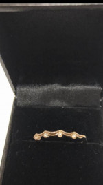 14K rose gold scalloped diamond wedding band or enhancer ring.