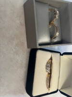 Women's Past Present Future Diamond Engagement Wedding Ring 14K Gold