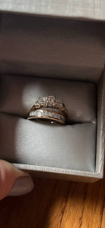 Women's Past Present Future Diamond Engagement Wedding Ring 14K Gold