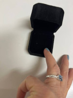 NEW Natural Blue Topaz And Natural Diamond Ring. 18K White Gold
