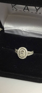 Neil Lane Oval Diamond Engagement Ring Set. 14K White Gold
