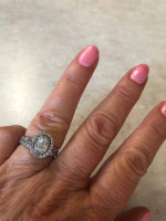 Neil Lane Oval Diamond Engagement Ring Set. 14K White Gold