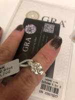 GRA certified moissanite engagement wedding ring. 14K gold
