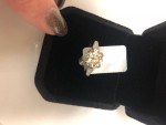 GRA certified moissanite engagement wedding ring. 14K gold