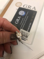 GRA certified moissanite engagement wedding ring. 14K gold