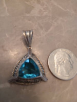 Aquamarine sterling silver necklace pendant