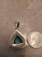 Aquamarine sterling silver necklace pendant