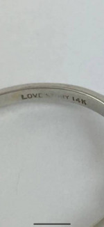 Women’s designer Love Story collection diamond engagement ring. 14K