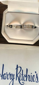 Women’s love story diamond engagement ring 3 piece set.  14K