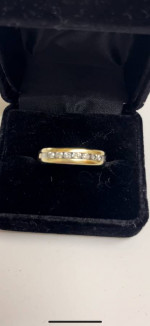 Men’s ZEI Designer Natural Diamond Wedding Ring.  10K Yellow Gold