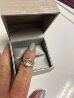 Women’s designer engagement wedding ring set. 14K