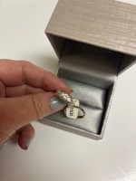 Women’s designer engagement wedding ring set. 14K