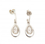 Sterling Silver Diamond Dangle Earrings .925 Silver