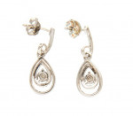 Sterling Silver Diamond Dangle Earrings .925 Silver