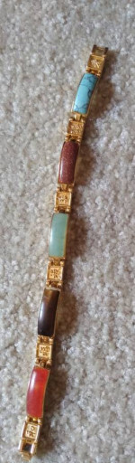 Gold painted multi stone bracelet