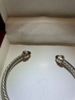 Balinese Handmade Sterling Silver, Ruby, and Diamond Twisted Cuff Brac